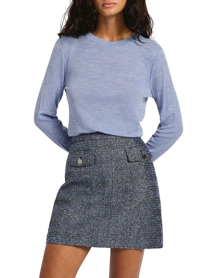 Bambi Longsleeve Babywool Top in Coastal Blue image 1