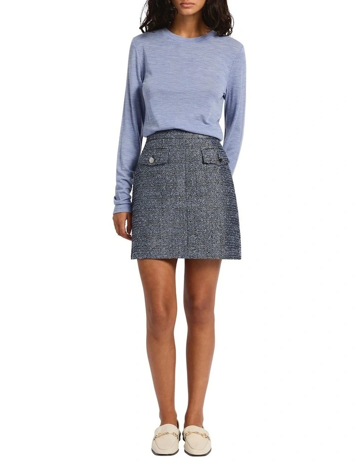 Bambi Longsleeve Babywool Top in Coastal Blue image 2