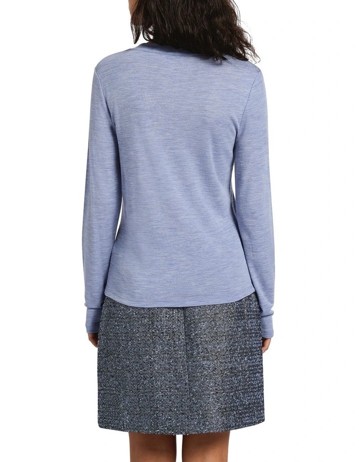 Bambi Longsleeve Babywool Top in Coastal Blue image 4