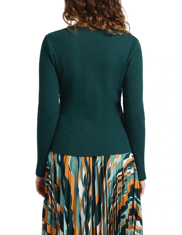 Boom Clap Textured Top in Emerald image 2