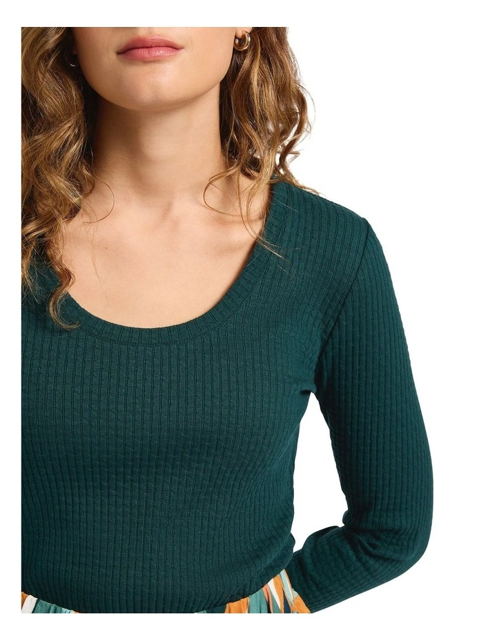 Boom Clap Textured Top in Emerald image 3