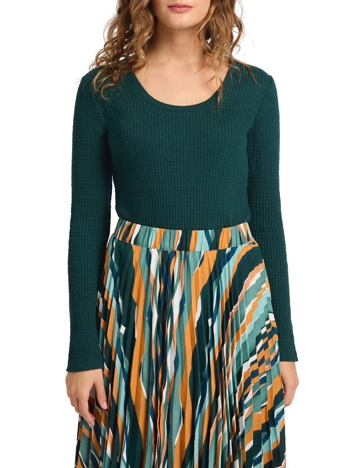 Boom Clap Textured Top in Emerald image 4
