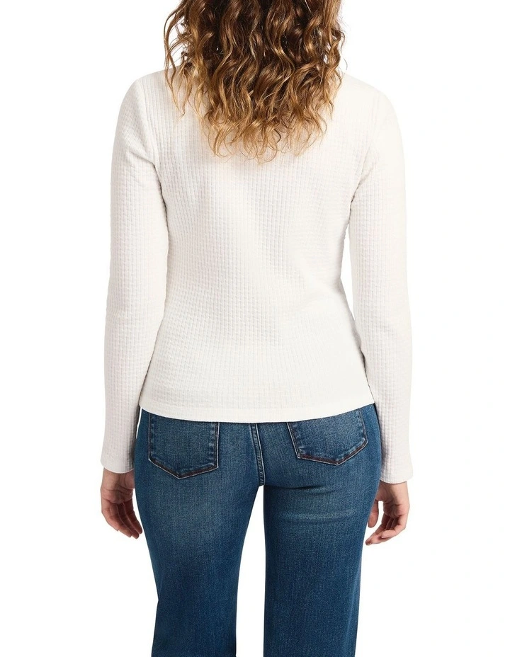 Boom Clap Textured Top in Ivory image 2