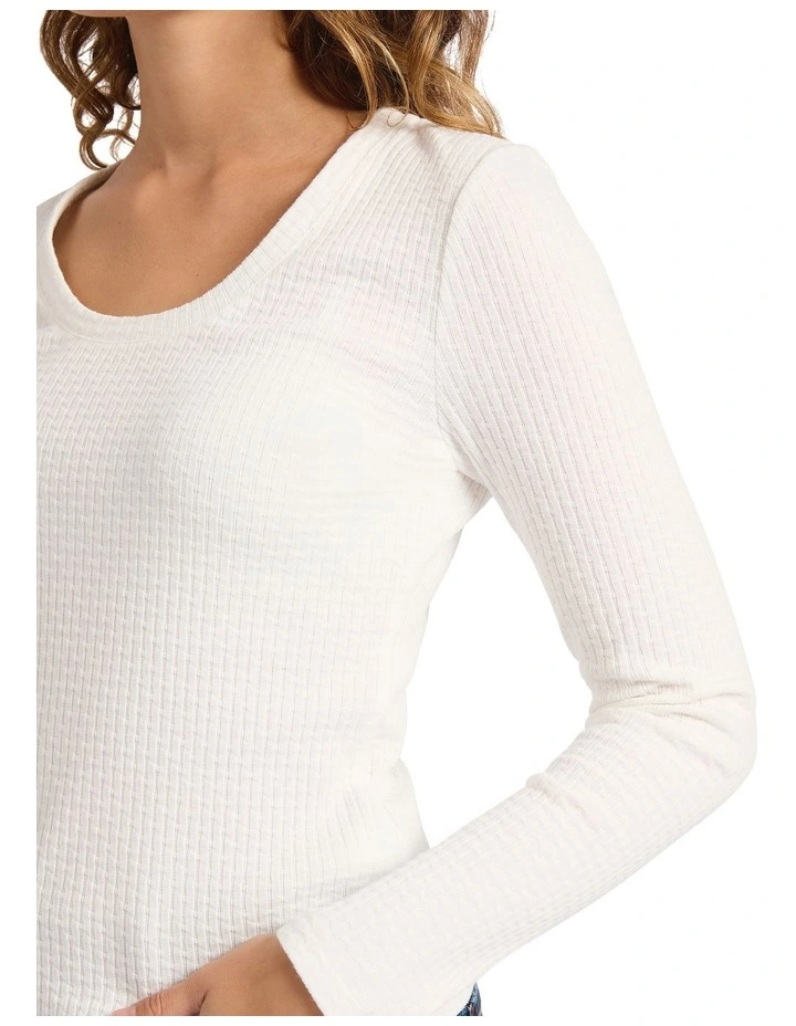 Boom Clap Textured Top in Ivory image 4