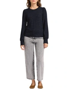 Dream Glow Stripe Top in Navy Stripe