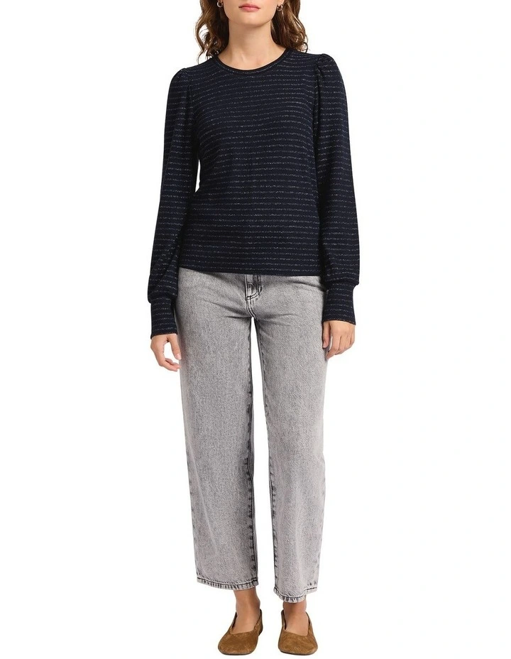 Dream Glow Stripe Top in Navy Stripe image 1