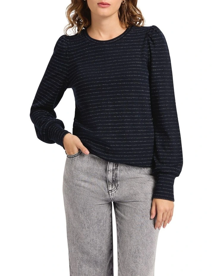 Dream Glow Stripe Top in Navy Stripe image 3