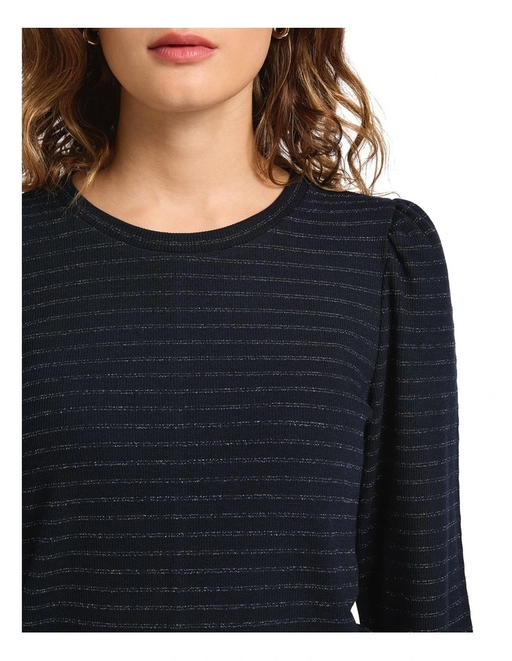 Dream Glow Stripe Top in Navy Stripe image 4