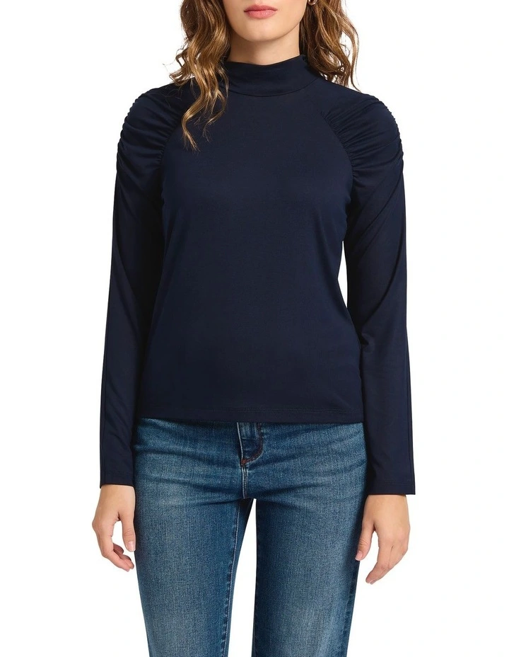 Outro Raglan Top in Navy image 1