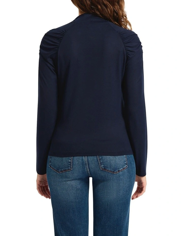 Outro Raglan Top in Navy image 2