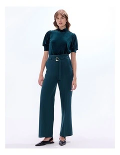 Vanessa Velvet Top in Deep Forest