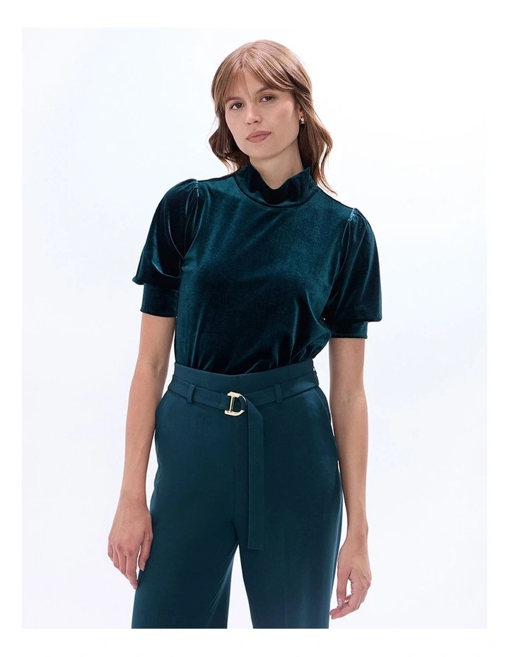 Vanessa Velvet Top in Deep Forest image 2