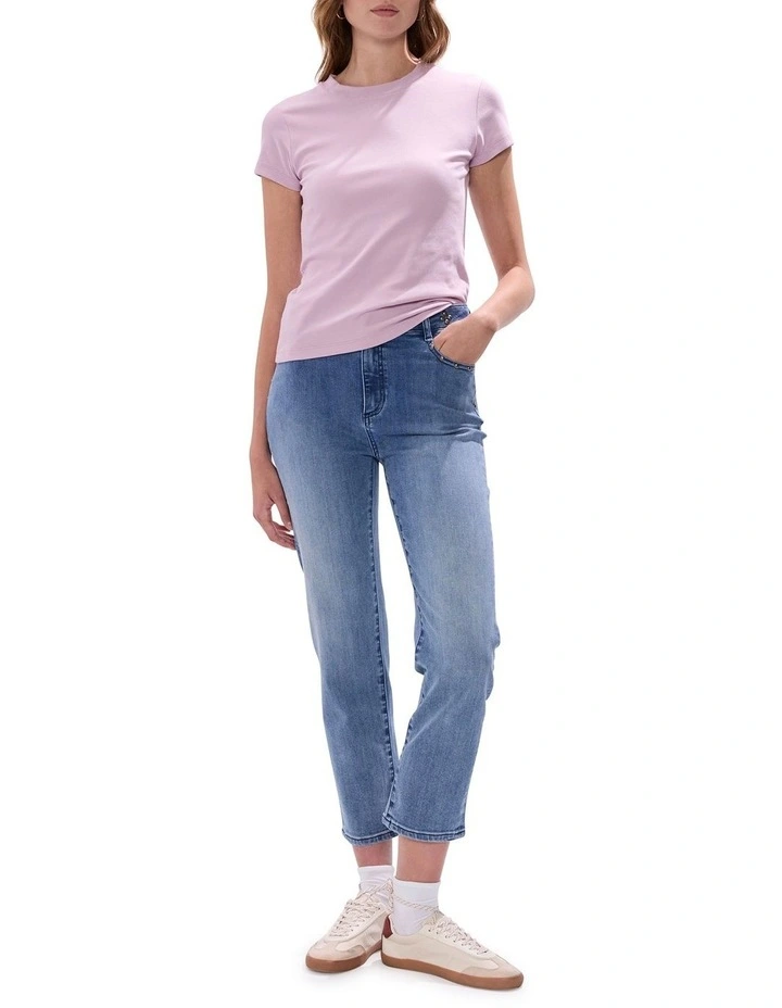 Ress Cotton Rib Tee in Blush Pink image 2
