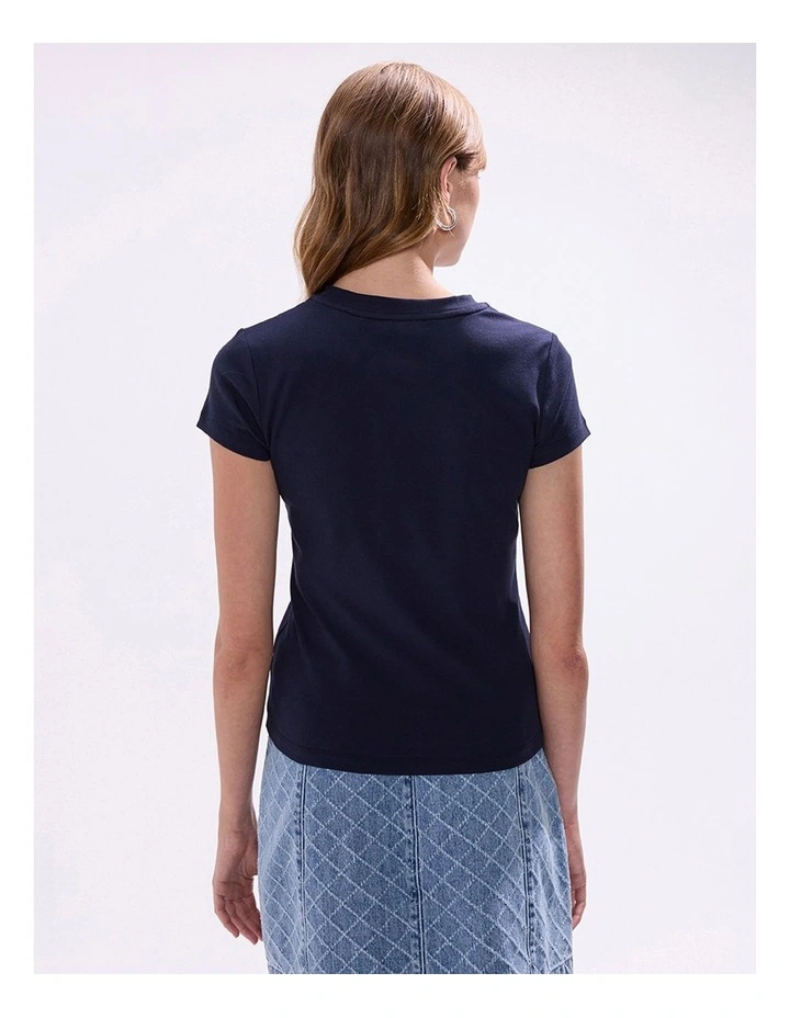 Ress Cotton Rib Tee in Midnight image 4