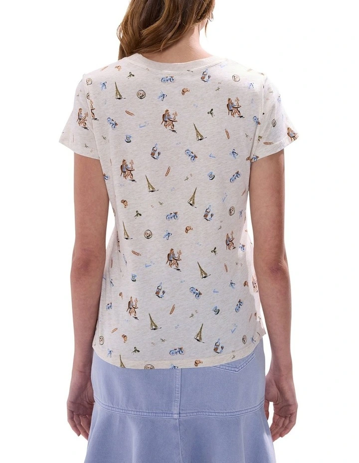 Eiffel For You Tee in Cream Multi image 4