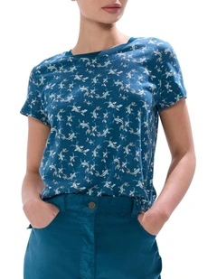 About A Koi Tee in Teal Multi