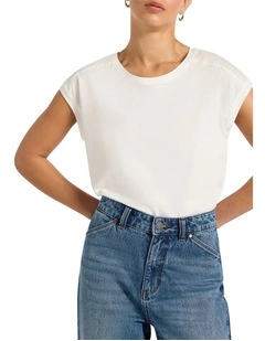 Martie Mercerised Cotton Tee in White