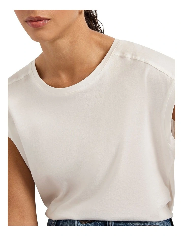 Martie Mercerised Cotton Tee in White image 2