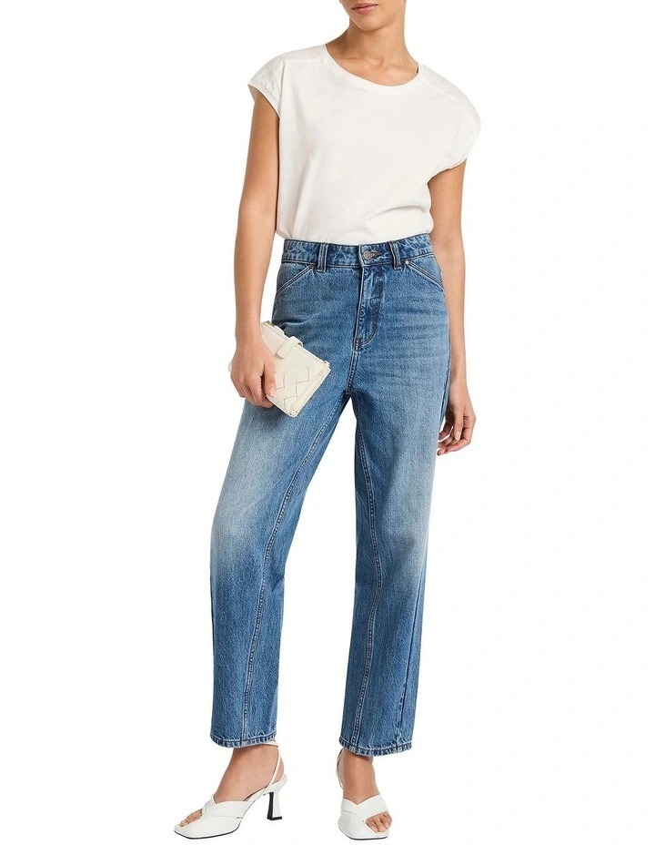 Martie Mercerised Cotton Tee in White image 3