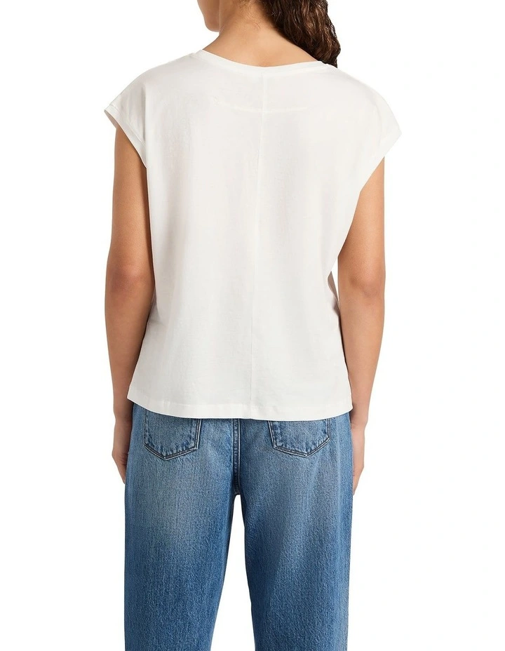 Martie Mercerised Cotton Tee in White image 4