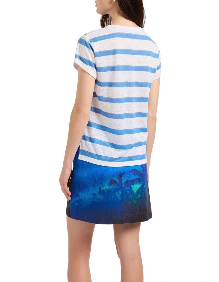 Cecillia Stripe Tee in Blue Stripe image 2