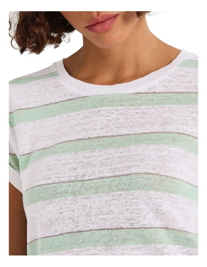 Cecillia Stripe Tee in Green Stripe image 3