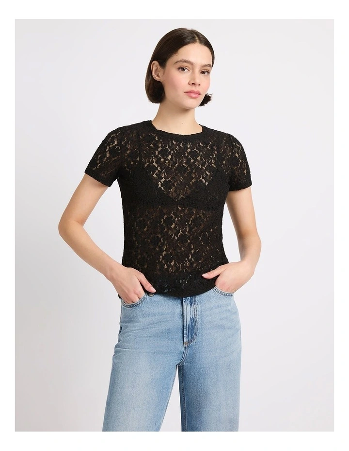 Special Agent Lace Tee in Black image 1