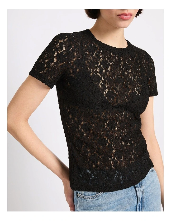 Special Agent Lace Tee in Black image 2
