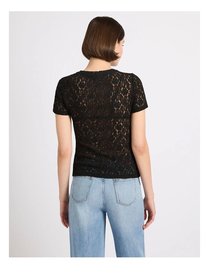 Special Agent Lace Tee in Black image 3