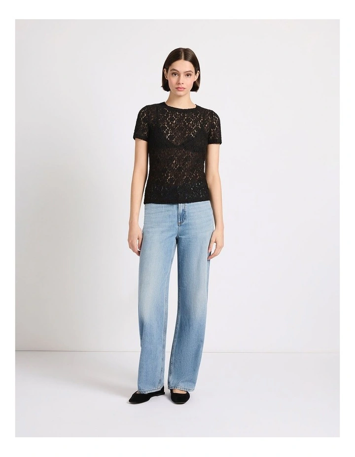 Special Agent Lace Tee in Black image 4