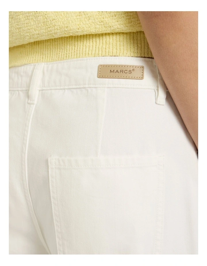 Viola Broderie Barrel Leg Jean in White image 4