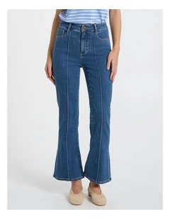 Dallas Bootleg Crop Jean Blue in Harbour Blue