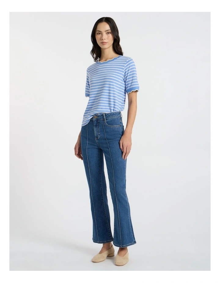 Dallas Bootleg Crop Jean Blue in Harbour Blue image 2