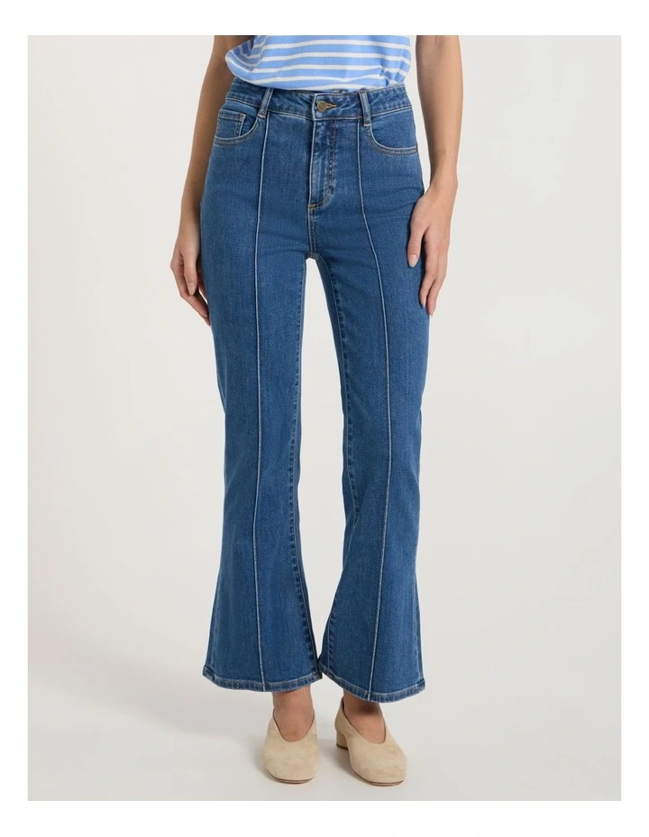 Dallas Bootleg Crop Jean Blue in Harbour Blue image 2