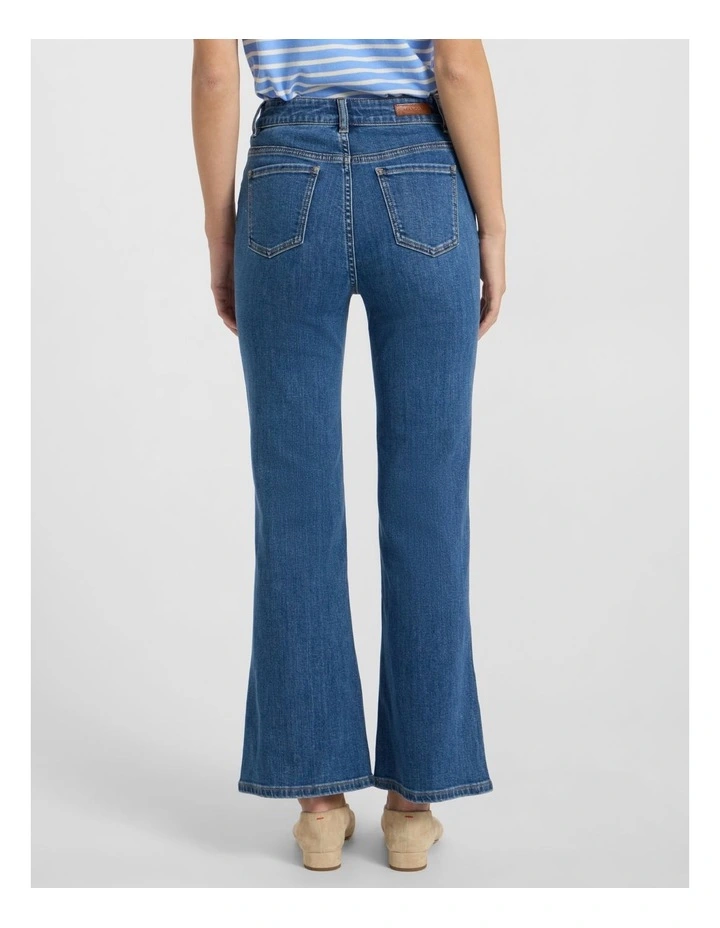 Dallas Bootleg Crop Jean Blue in Harbour Blue image 3
