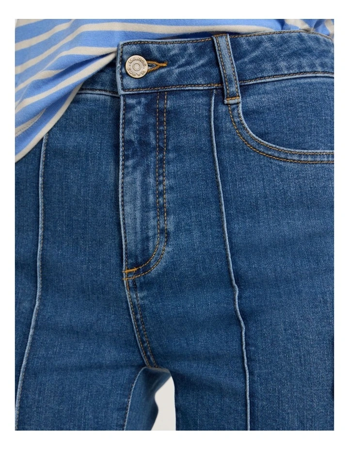 Dallas Bootleg Crop Jean Blue in Harbour Blue image 3