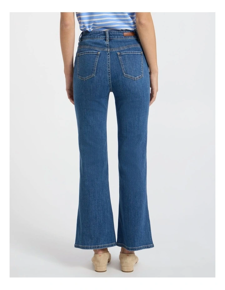 Dallas Bootleg Crop Jean Blue in Harbour Blue image 5