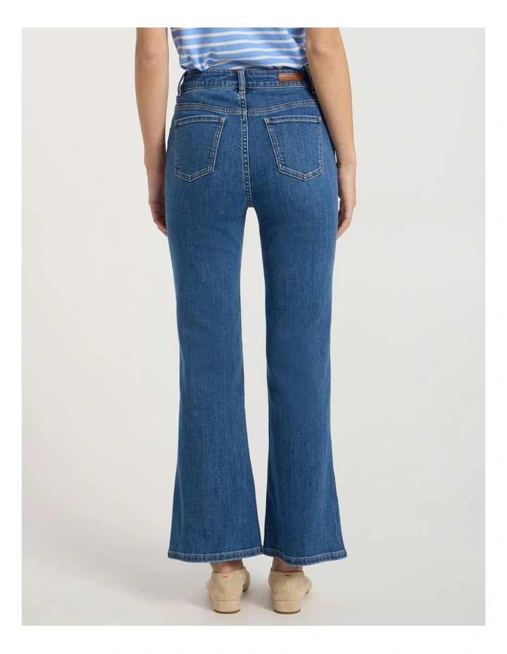 Dallas Bootleg Crop Jean Blue in Harbour Blue image 5