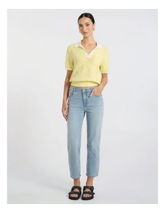 Girlfriend Straight Leg Jean in Boat Blue