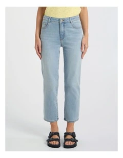 Girlfriend Straight Leg Jean in Boat Blue