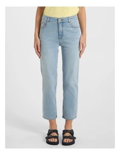 Girlfriend Straight Leg Jean in Boat Blue