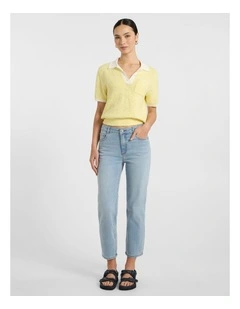 Girlfriend Straight Leg Jean in Boat Blue