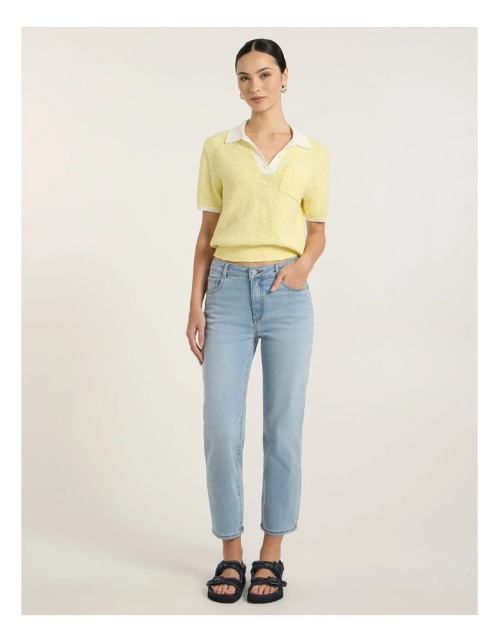 Girlfriend Straight Leg Jean in Boat Blue image 1