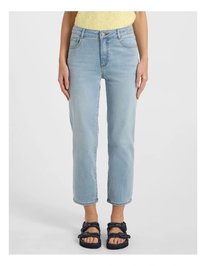 Girlfriend Straight Leg Jean in Boat Blue image 2