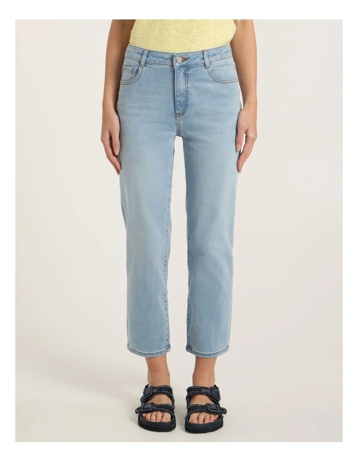 Girlfriend Straight Leg Jean in Boat Blue image 2