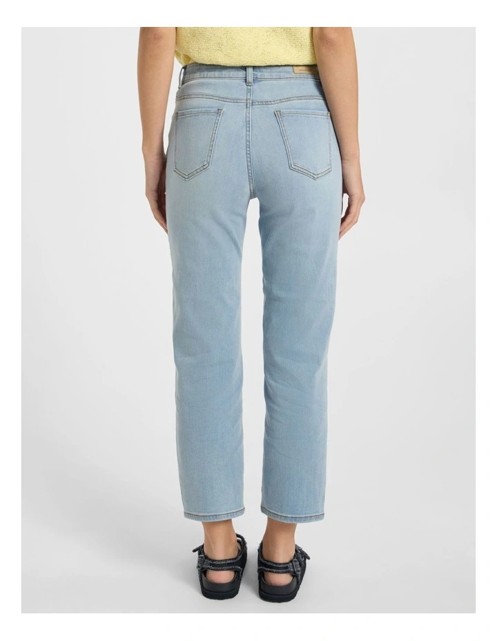 Girlfriend Straight Leg Jean in Boat Blue image 3