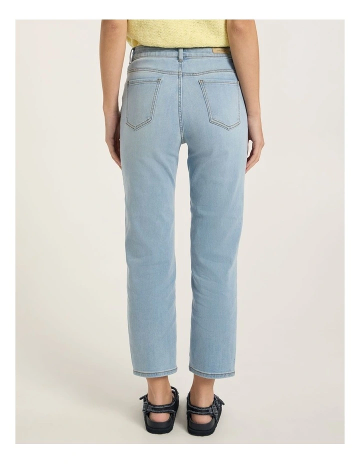 Girlfriend Straight Leg Jean in Boat Blue image 4