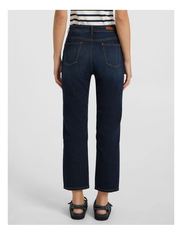 Girlfriend Straight Leg Jean in Deep Sea Blue image 3