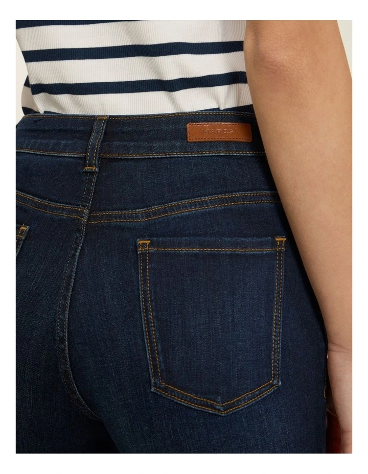 Girlfriend Straight Leg Jean in Deep Sea Blue image 4