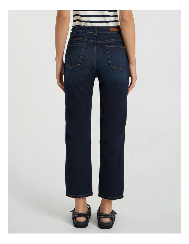 Girlfriend Straight Leg Jean in Deep Sea Blue image 5